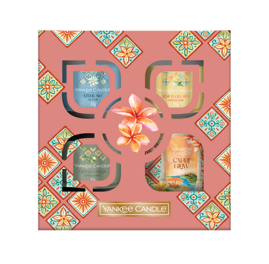 Confezione regalo 1 tumbler piccolo e 3 candele mini